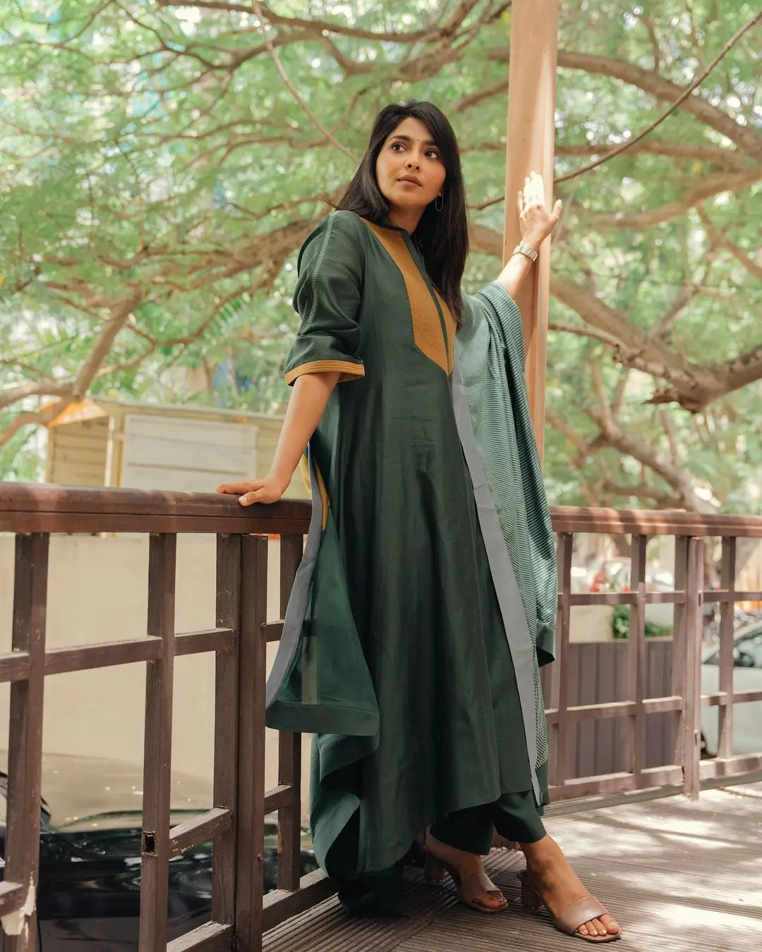 Malayalam Actress Aishwarya Lekshmi in Green Color Dress